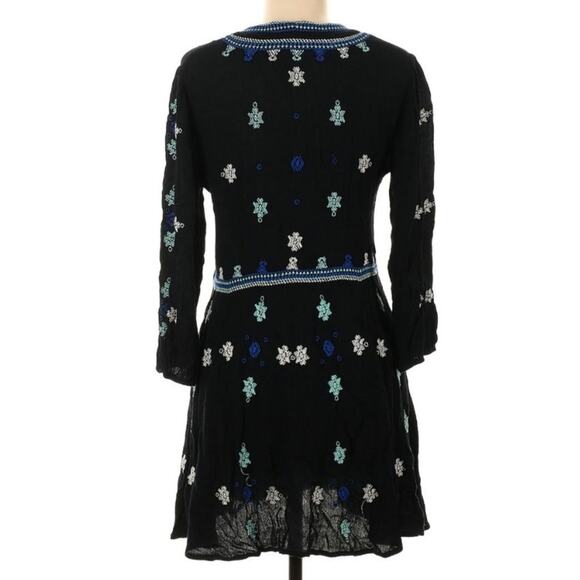 Free People Stargazer XS Black Mini Embroidered Dress - Picture 3 of 6